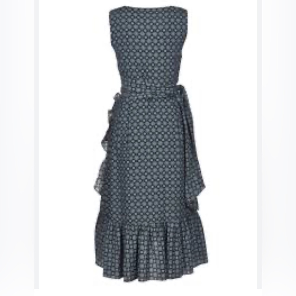 ✨⚡️💥 TORY BURCH Ruffle Wrap Black Batik Medallion Dress NWT - Picture 8 of 9